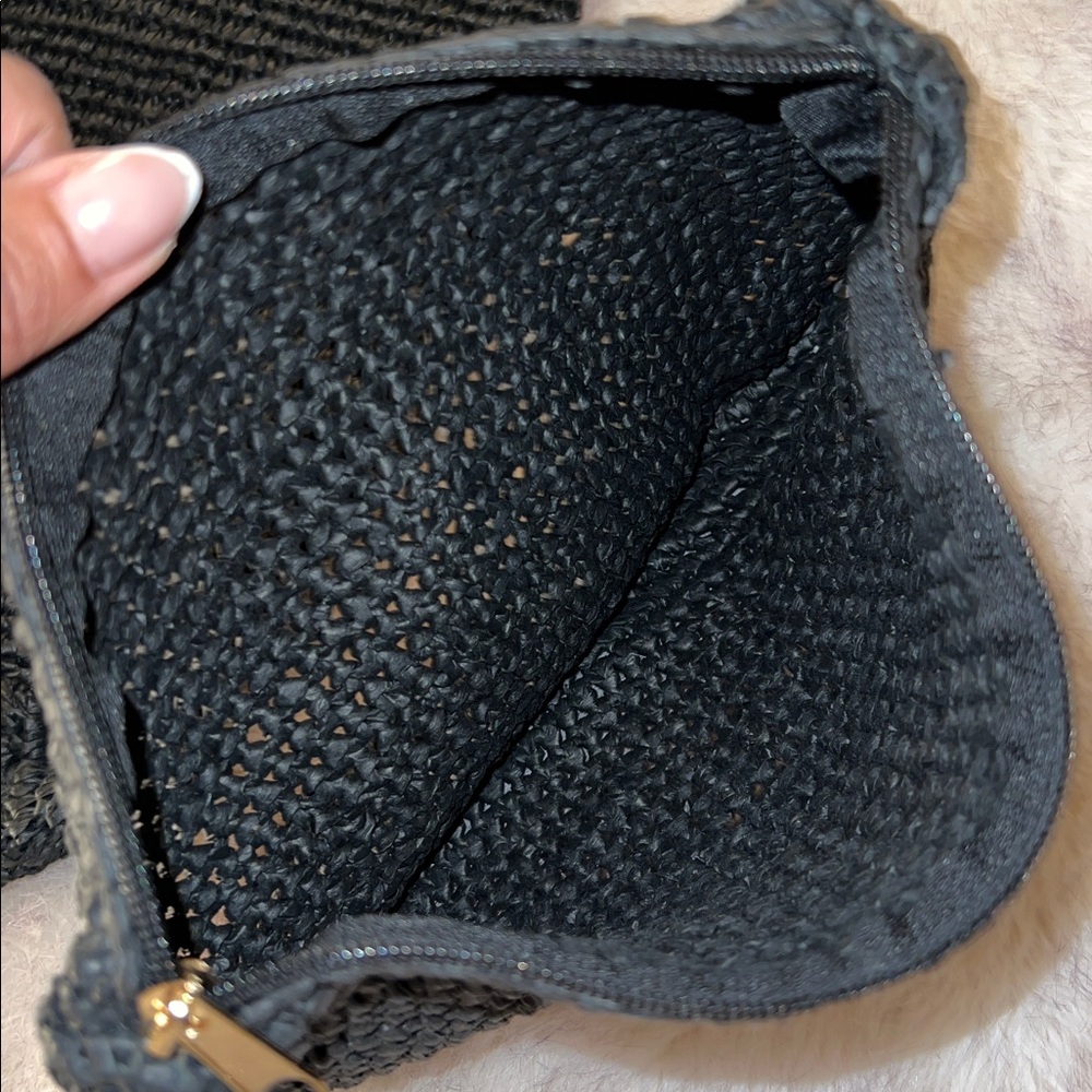 Anthropologie The Love Knot Slouchy Bag: Raffia Buckle Edition Black - Picture 6 of 17